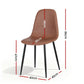 Artiss 2x Dining Chairs Retro PU Leather Kitchen Lounge Cafe Accent Chair Brown