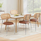Artiss 4x Dining Chairs PU Leather Rattan Kitchen Lounge Cafe Accent Chair Brown