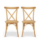 Artiss 2x Dining Chairs Rattan Wooden Kitchen Accent Chair Cafe Lounge Rubber Wood