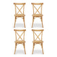 Artiss 4x Dining Chairs Rattan Wooden Kitchen Accent Chair Cafe Lounge Rubber Wood