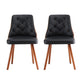 1 Set of 2 Artiss Dining Chairs Black PU