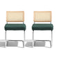 Artiss Dining Chairs Set of 2 Velvet Rattan Cantilever Green