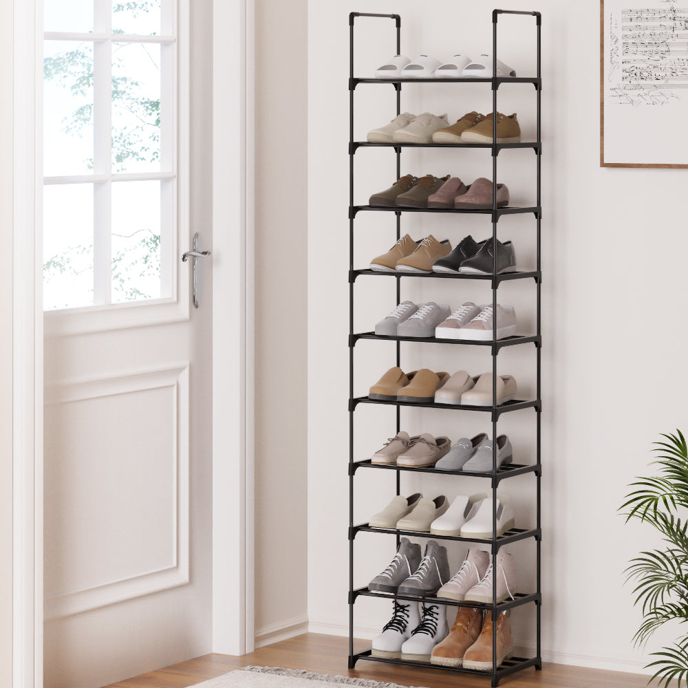 Artiss DIY Stackable Shoe Rack 10-Tier Dunn – Black