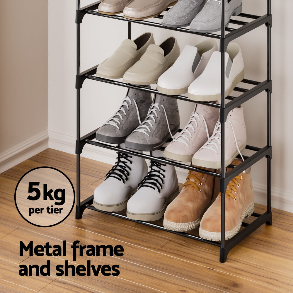 Artiss DIY Stackable Shoe Rack 10-Tier Dunn – Black
