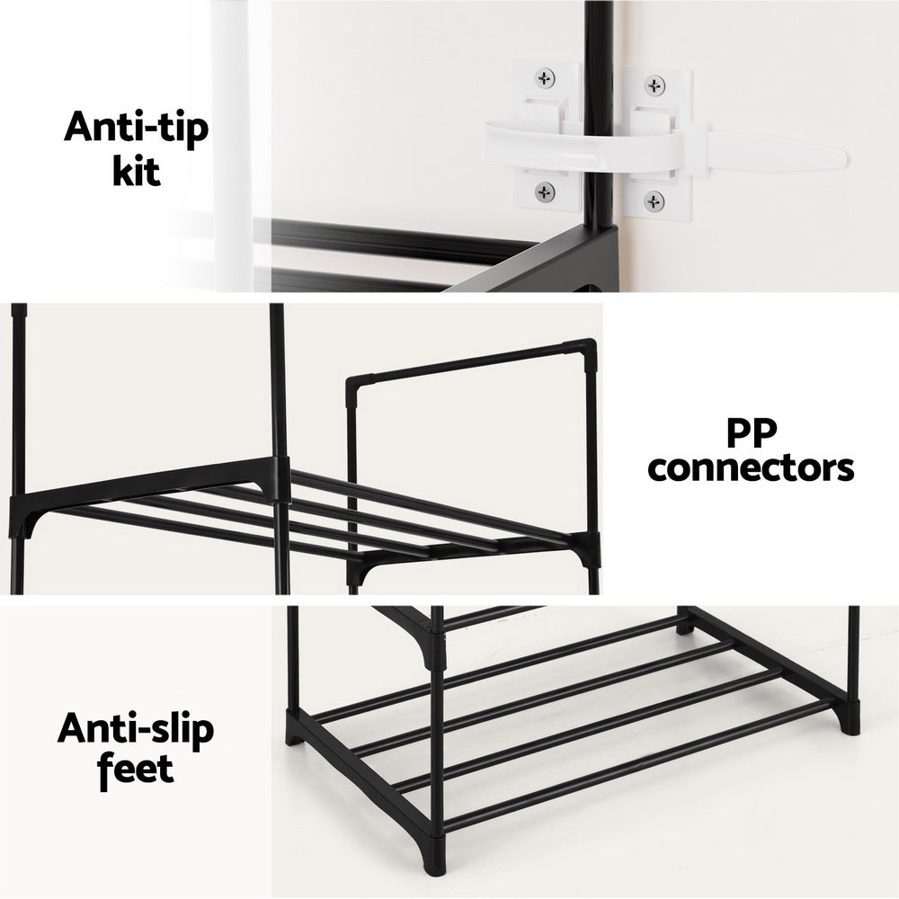 Artiss DIY Stackable Shoe Rack 10-Tier Dunn – Black