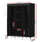 Artiss Portable Fabric Clothes Wardrobe with Shelf – Large Black