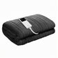 Giselle Electric Throw Rug Double Size 200x180cm Coral Fleece Heated Blanket Grey