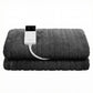 Giselle Electric Throw Rug Double Size 200x180cm Coral Fleece Heated Blanket Grey