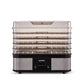 Stainless steel food dehydrator with digital display and five transparent drying trays
