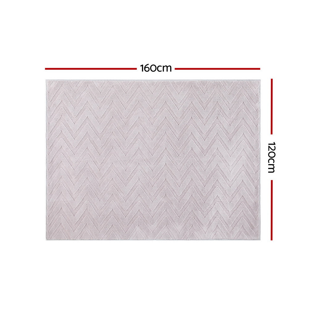 Artiss Rug 120x160cm Area Rug Washable Mat Large Carpet Microfiber Ripple
