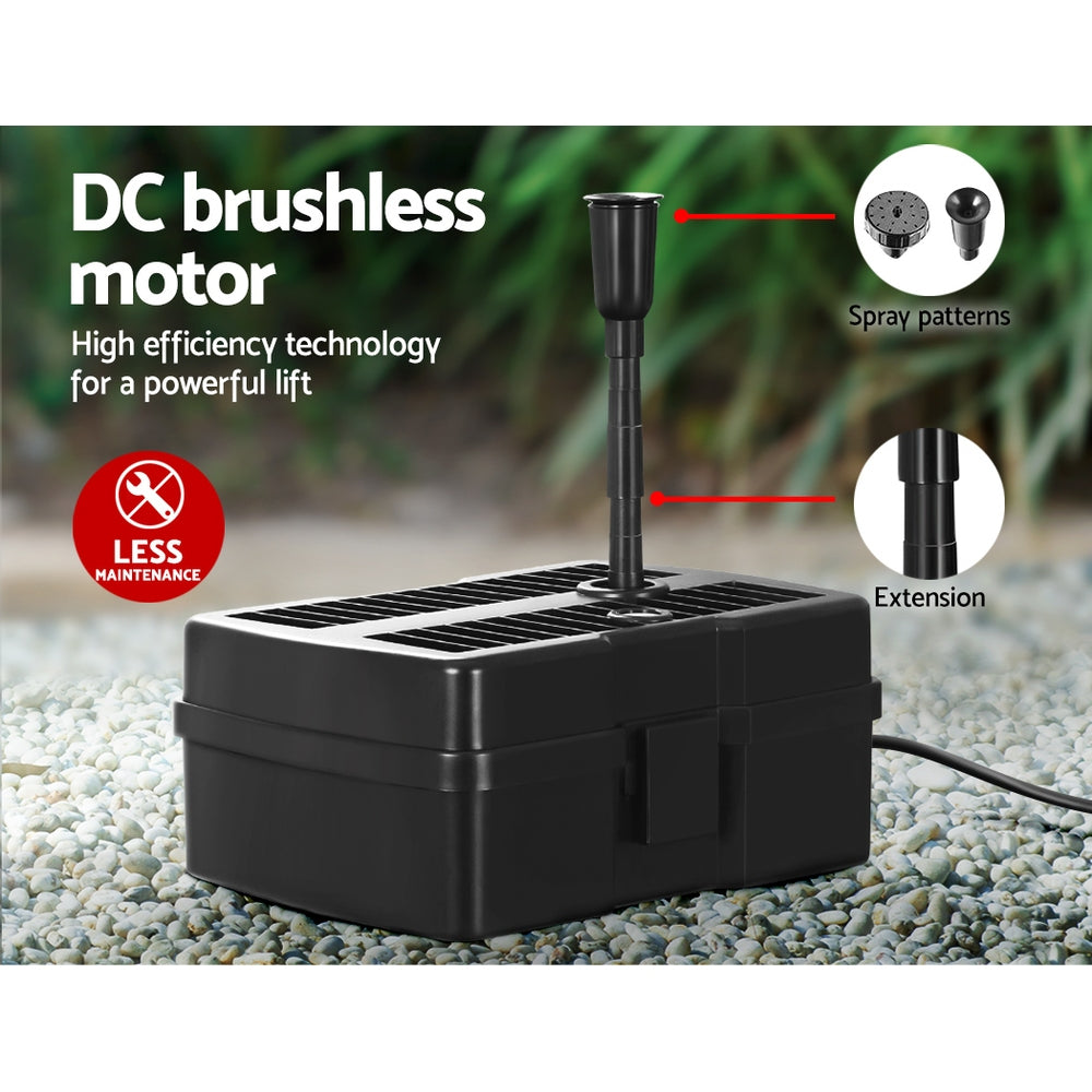 Gardeon Solar Pond Pump with Filter Box 500L/H – 4.6FT Garden Fountain