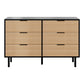 Artiss 6 Chest of Drawers Dresser Table Black&Pine