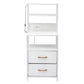 Artiss Bedside Table Tall Nightstand with Charging Station Drawers LED White