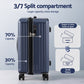 Wanderlite 2pcs Trunk Luggage Suitcase Travel Carry On TSA Lock 12" 20" Navy