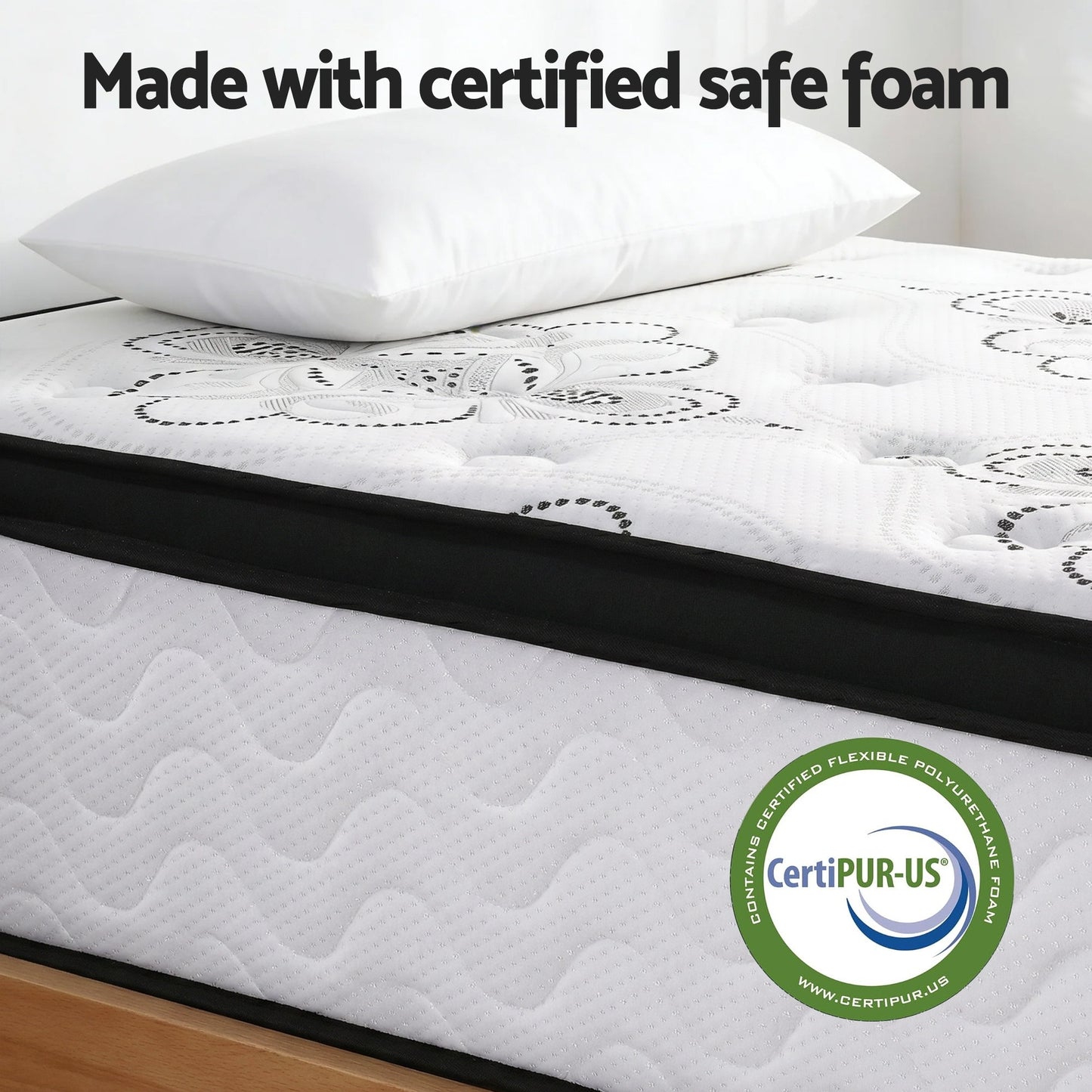 Giselle Bedding 30cm Mattress Pocket Spring Medium Firm Foam Euro Top Single
