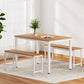 Artiss Dining Table and Chairs Set 3PCS Metal Desk Bench Sets Kitchen Furniture