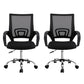 Artiss 2x Mesh Office Chair Mid Back Black
