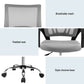 Artiss 2x Mesh Office Chair Mid Back Grey