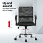 Artiss 2x Mesh Office Chair Mid Back Black