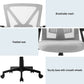 Artiss 2x Mesh Office Chair Mid Back Grey