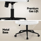 Artiss Criss Cross Chair with Wheels Wide Cross Legged Office Desk Vanity Chair PU Leather, Armless Height Adjustable Swivel Home Office Chair for Home Computer Task, White
