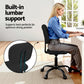 Artiss Armless Office Chair with Wheels, Ergonomic 360° Swivel Home Office Desk Chair, Height Adjustable Computer Task Chair with Fabric Back and Seat for Small Space, Black