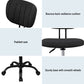 Artiss Armless Office Chair with Wheels, Ergonomic 360° Swivel Home Office Desk Chair, Height Adjustable Computer Task Chair with Fabric Back and Seat for Small Space, Black