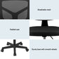 Artiss Armless Office Chair with Wheels, Ergonomic 360° Swivel Home Office Desk Chair, Height Adjustable Computer Task Chair with Fabric Back and Seat for Small Space, Black