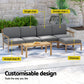 Gardeon 5-Seater Outdoor Sofa Set Wooden Lounge Setting 6PCS