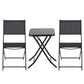 Gardeon Outdoor Bistro Set Folding Table and Chairs Patio Furniture Garden Steel Black