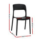 Gardeon 4PC Outdoor Dining Chairs Stackable PP Patio Chair Garden Furniture Black