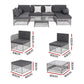 Gardeon 6 Seater Outdoor Sofa Set 7PCS Table Chair Set Garden Rattan Patio Furniture