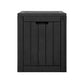 Gardeon Outdoor Storage Box 118L Container Lockable Garden Toy Tool Shed Black