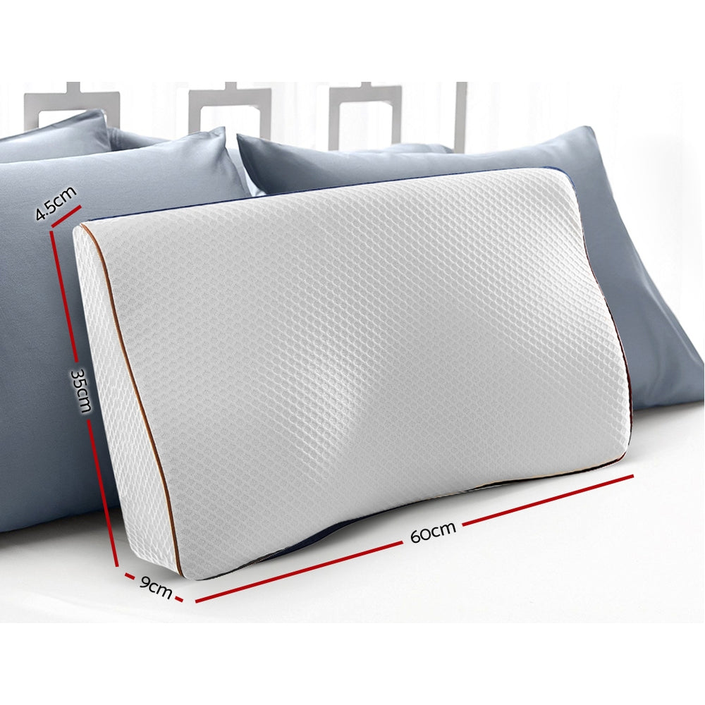 Giselle Bedding Memory Foam Contour Pillow – Ergonomic Neck Support (Grey)