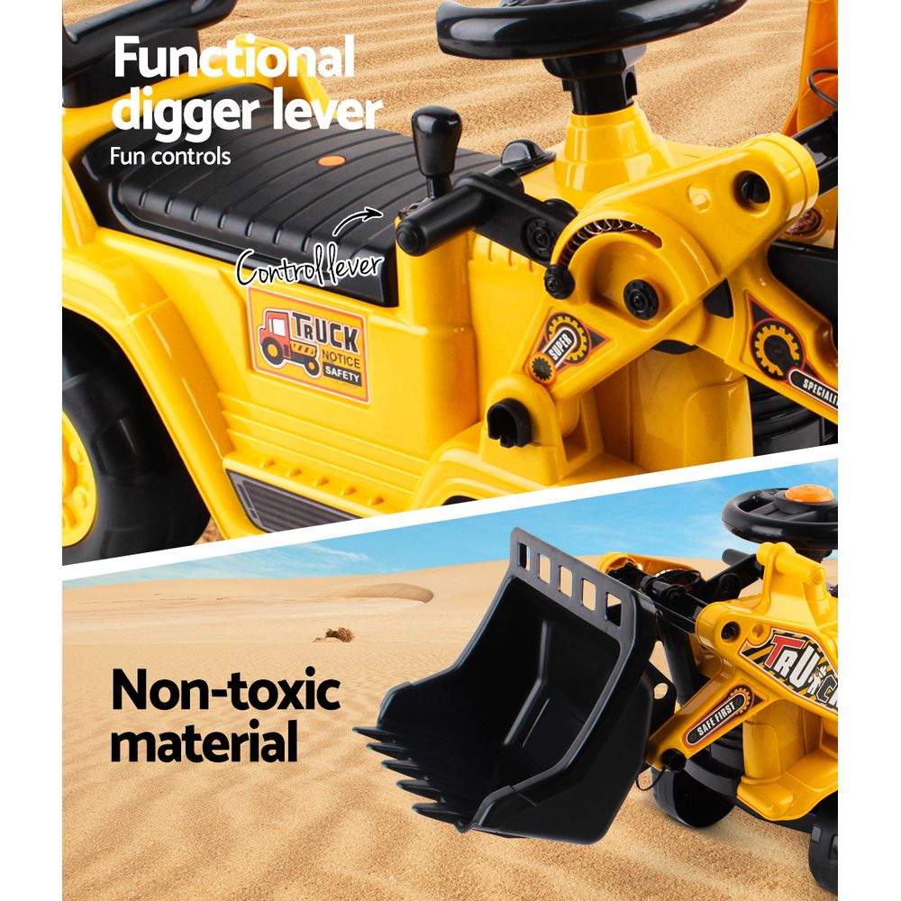Keezi Kids Ride-On Excavator Bulldozer – Sandpit Digger Pretend Play Car