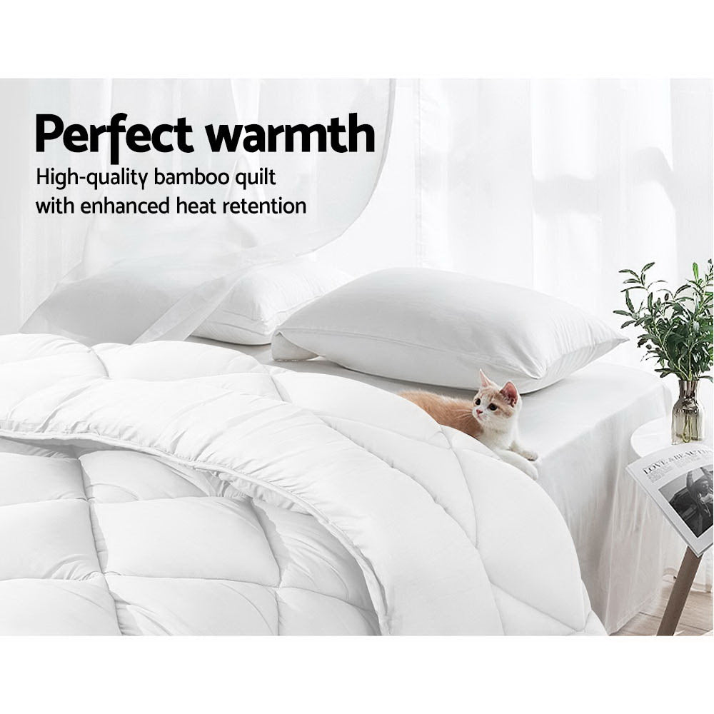 Giselle Bedding 400GSM Bamboo Blend Microfibre Quilt – King