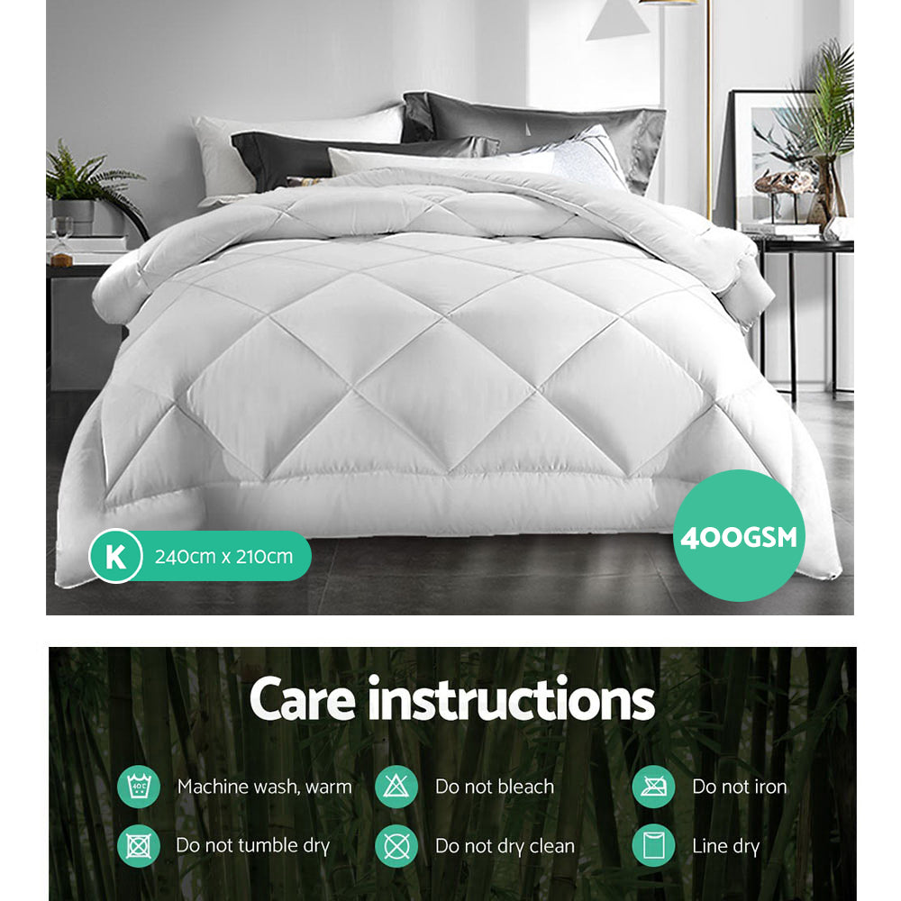 Giselle Bedding 400GSM Bamboo Blend Microfibre Quilt – King