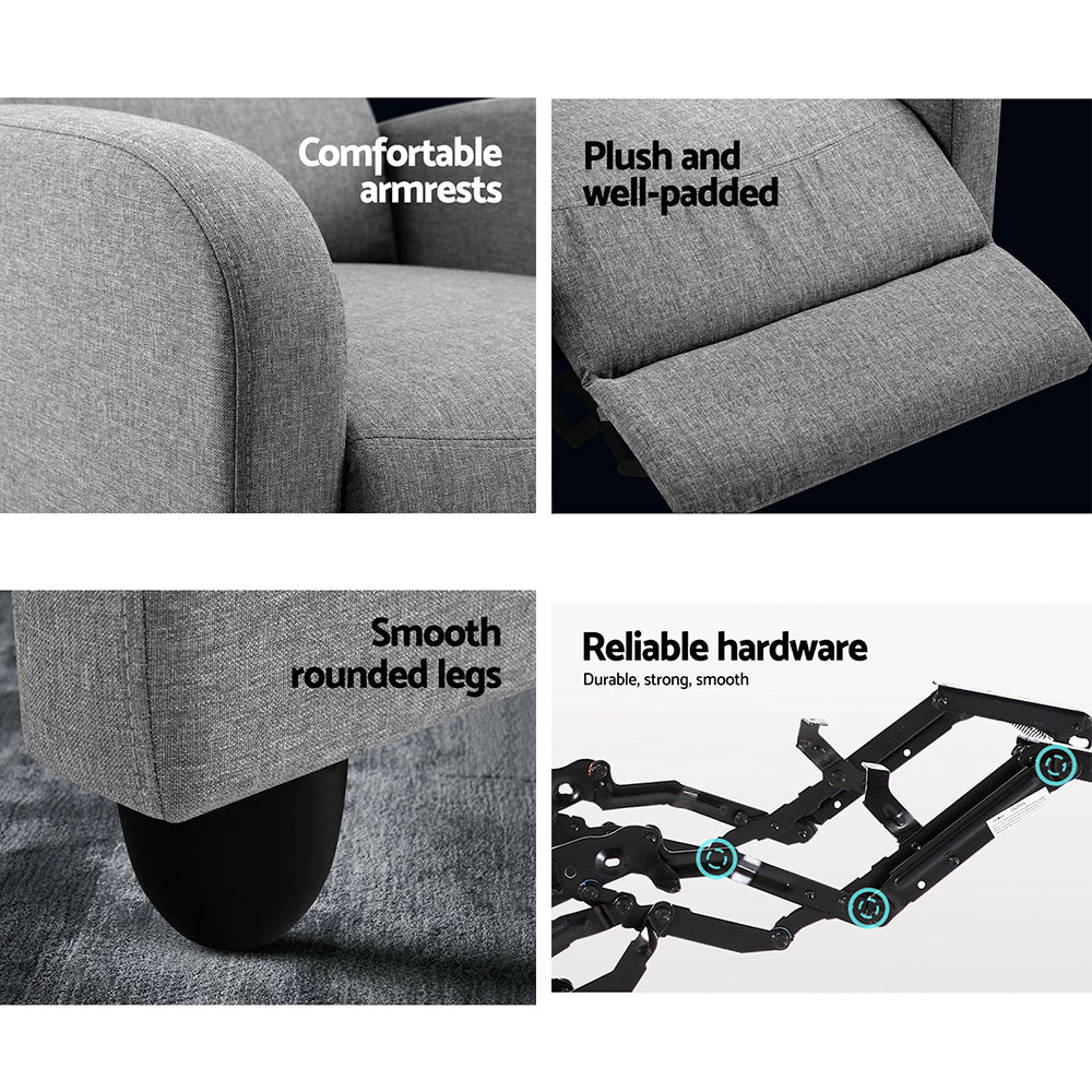 Artiss Bolivia Recliner - Fully Reclined at 135 Degrees with Footrest Extended