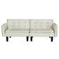 Artiss Sofa Bed 3 Seater Tufted Faux Linen Beige