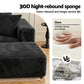 Artiss Modular Sofa Bed with Ottoman Sectional Boneless Couches for Living Room Corduroy Compressed Sofa Black