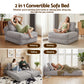Artiss 1 Seater Corduroy Convertible Sofa Bed Pull Out Boneless Couch Grey