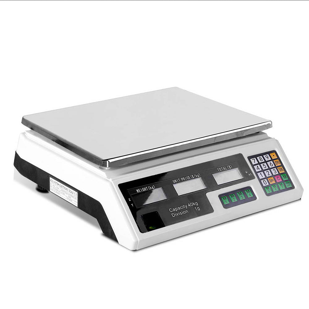 Emajin Digital Kitchen Scale 40KG Platform Scale – LCD Display (White)