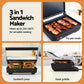 Devanti 3-in-1 Sandwich Maker Grill & Steak Press 1000W – Non-Stick