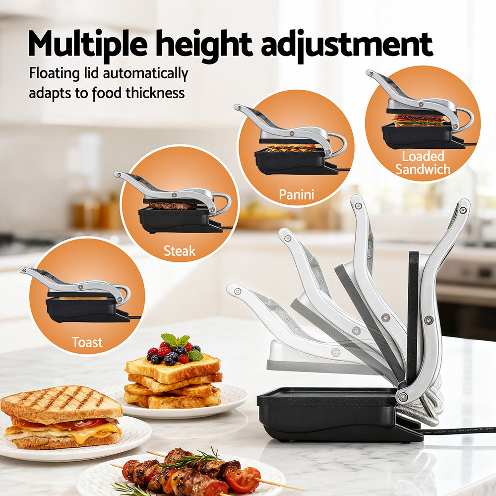 Devanti 3-in-1 Sandwich Maker Grill & Steak Press 1000W – Non-Stick