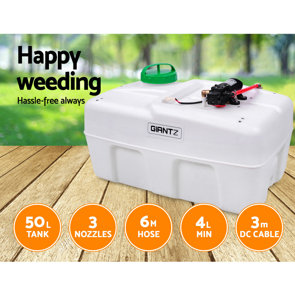 Giantz 50L ATV Weed Sprayer 80 PSI – Garden Spray with 3 Nozzles