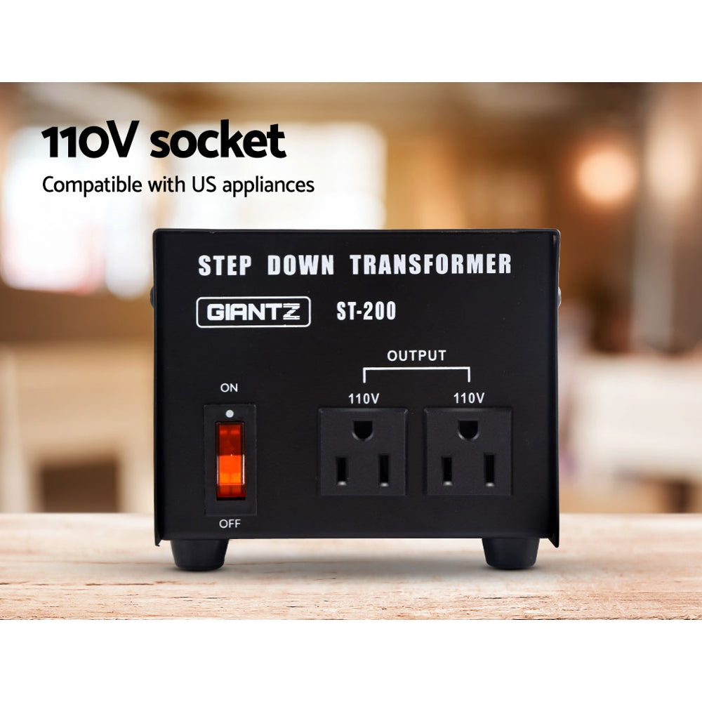 Giantz 200W Step Down Transformer 240V to 110V – AU to US Voltage Converter