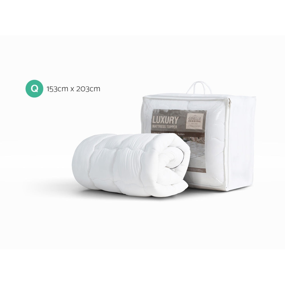 Giselle Bedding Pillowtop Mattress Topper 100% Microfibre – Queen