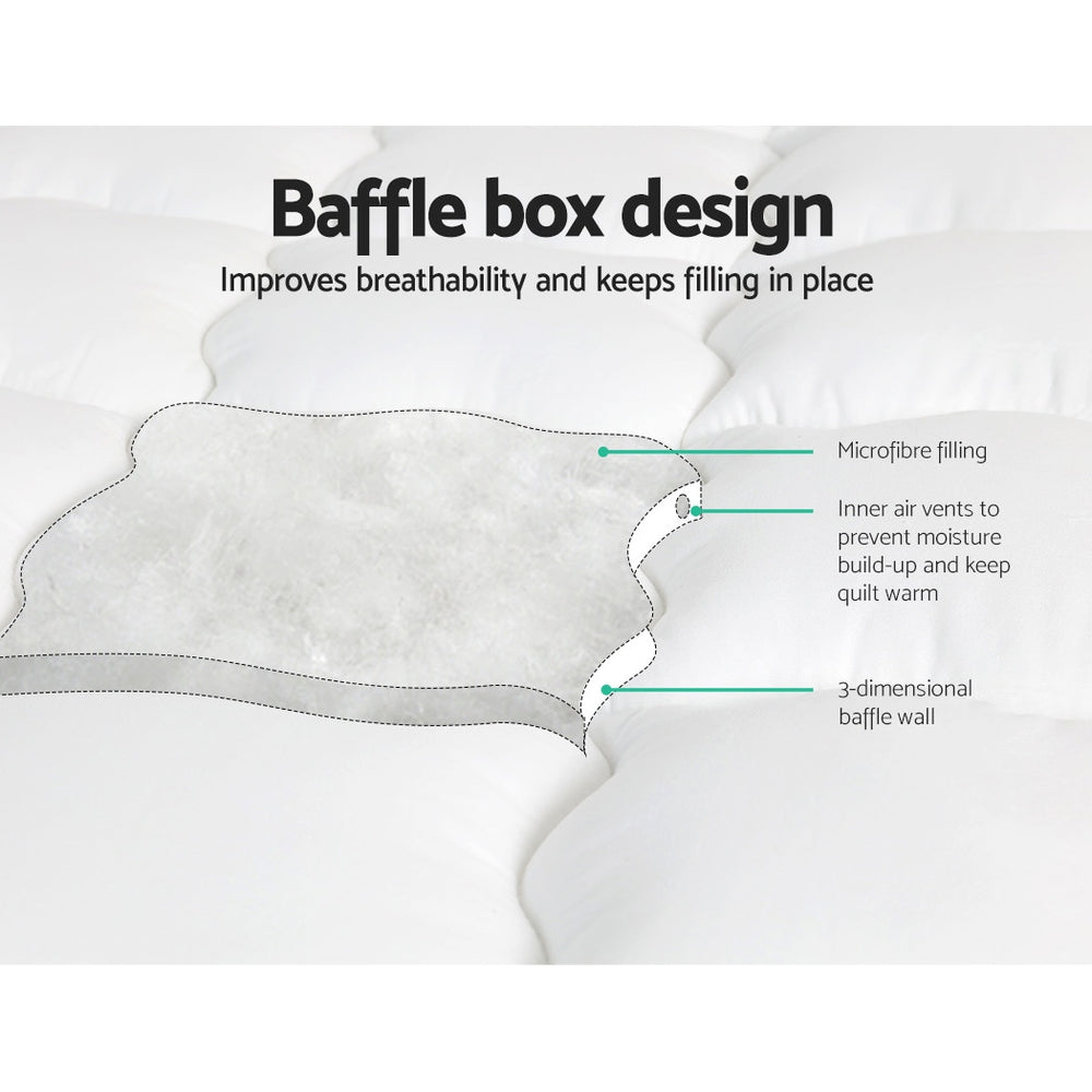 Giselle Bedding Pillowtop Mattress Topper 100% Microfibre – Queen