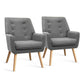Artiss Anne Tub Accent Armchair 2-Pack – Grey Fabric