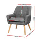 Artiss Anne Tub Accent Armchair 2-Pack – Grey Fabric
